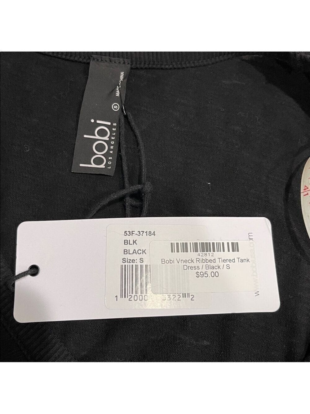 NWT Bobi Los Angeles Tiered Tank Dress SZ S Black - Picture 7 of 9